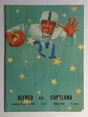 Alfred vs. Cortland. Saturday October 2, 1954 2p.m. College Field [college football game program]