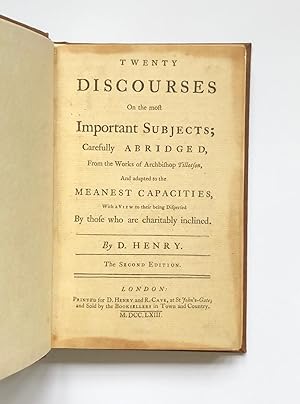 Twenty discourses on the most important subjects; carefully abridged, from the works of Archbisho...