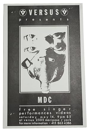 MDC (Millions of Dead Cops), May 14, [198?] at Versus, San Francisco (Original flyer)