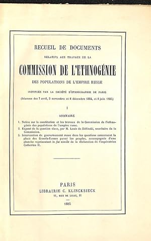 Recueil de documents relatifs aux travaux de la Commission de l'ethnogénie des populations de l'E...