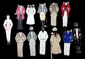 8" Handmade Watercolor Male Paper Doll named Drake Shelbourne with 11 Costumes & 3 Hats - Contemp...