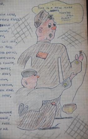 World War Two Prisoner-of-War Manuscript with Original Poetry and Humorous Drawings A compilation...