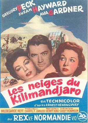 Les neiges du Kilimandjaro en Technicolor d'après Ernest Hemingway, avec Gregory Peck, Susan Hayw...