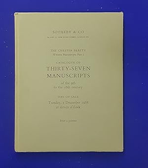 The Chester Beatty Western Manuscripts Part I (only, of 2 ). Catalogue of Thirty-Seven Illuminate...