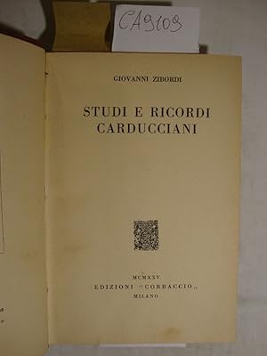 Studi e ricordi Carducciani - Nel mondo lirico di Giosuè Carducci
