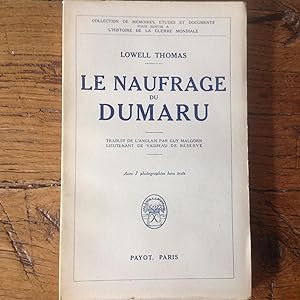 Le naufrage du DUMARU. Octobre 1918