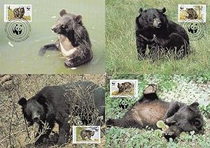 Black Himalayan Bear Pakistan Stamp First Day Cover 4x WWF Postcard s
