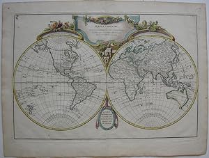 Mappe-Monde ou description du Globe Terrestre. Assujettie aux Obersavtions Astronomiques par le S...