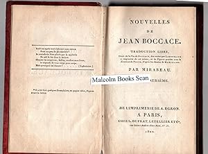 Nouvelles de Jean Boccace. Traduction libre. Ornée de la Vie de Boccace, des Contes que laFontain...