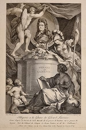 [Antique print, engraving] Allegory on the glory of Gerard de Lairesse [Allegorie a la Gloire de ...