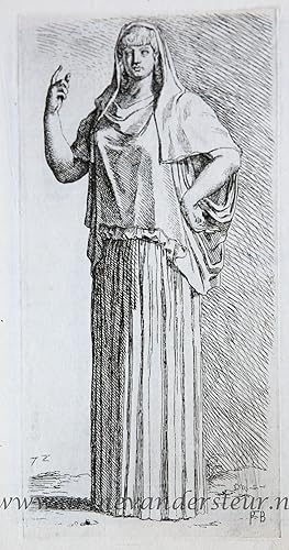 [Antique print, etching/ets, Rome] Hestia Giustiniani ['Segmenta nobilium signorum et statuarum.'...