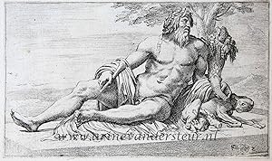 [Antique print, etching/ets, Rome] The Tiber ['Segmenta nobilium signorum et statuarum.'], publis...