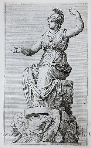 [Antique print, etching/ets, Rome] Seated Minerva / Minerva zittend ['Segmenta nobilium signorum ...