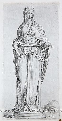[Antique print, etching/ets, Rome] Ceres Borghese ['Segmenta nobilium signorum et statuarum.'], p...