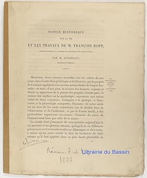 Notice historique sur la vie et les travaux de M. François Bopp