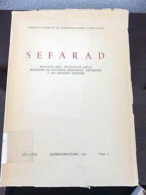 Sefarad. Revista del Instituto Arias Montano de Estudios Hebraicos, Sefardies y de Oriente Proxim...