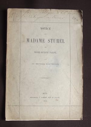 Notice sur madame Sturel, née Marie-Octavie Paigné