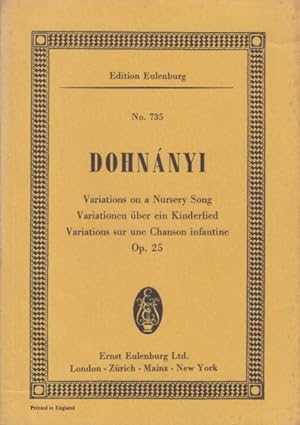 Variations on a Nursery Song, Op.25 - Study Score