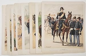 [EIGHT CHROMOLITHOGRAPHS from Uniform of the Army of the United States] Army Uniforms 1802-1888.