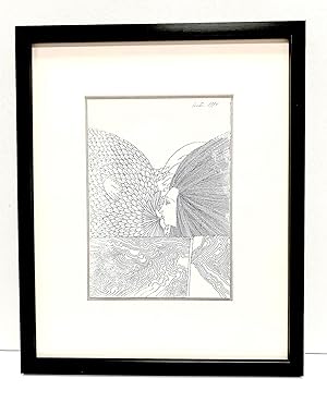 Original drawing signed and dated, 1996, rendered in pen and ink on white artists' board, measure...