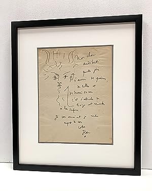 Captivating pen and ink line drawing of Orpheus within an Autograph Letter SIGNED, undated
