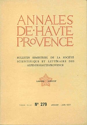 Annales de haute-Provence . Bulletin de la Société scientifique et littéraire des Alpes de Haute-...