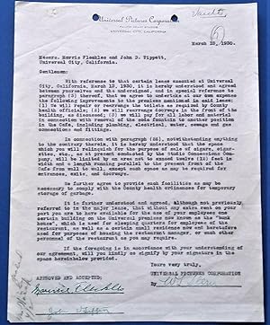 Original Carbon Copy Letter (Universal Pictures Corporation Correspondence Letter Dated March 13,...
