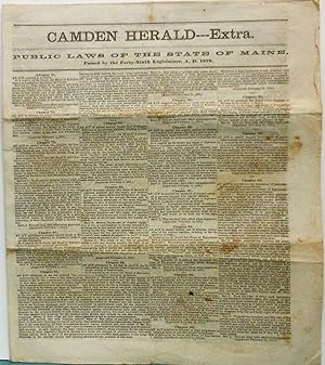 Camden Herald--Extra, Public Laws of the State of Maine, Passed by the Forty-Ninth Legislature, A...