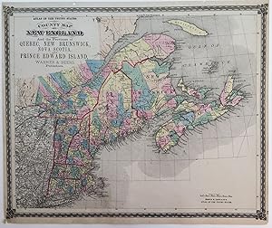 County Map of New England and the Provinces of Quebec, New Brunswick, Nova Scotia and Prince Edwa...