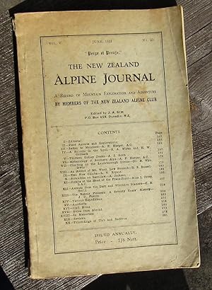 The New Zealand Alpine Journal volume V No 20 June 1933