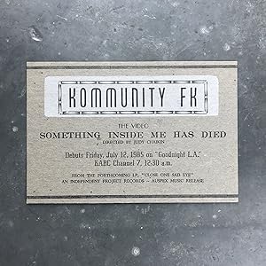 Letterpress Announcement for the Video Something Inside Me Has Died