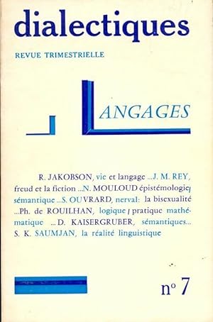 Dialectiques n?7 : Langages - Collectif