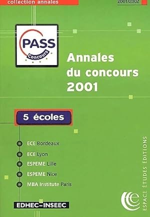 Annales du concours Pass 2001 - Collectif