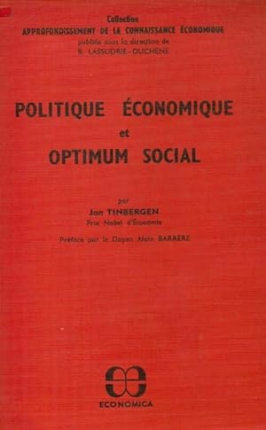 Politique ?conomique et optimum social - Jan Tinbergen