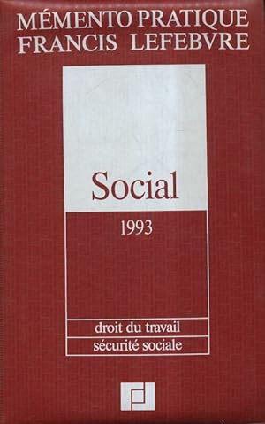 M mento pratique social 1993 : Droit du travail et s curit  sociale - Collectif
