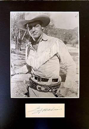 Guy Madison autograph and publicity photo, matted and mounted