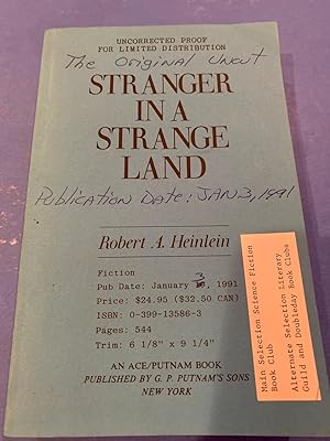 STRANGER IN A STRANGE LAND (UNCORRECTED PROOF)30th anniversary uncut version
