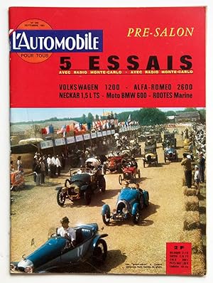 L'AUTOMOBILE n° 209 septembre 1963, Volkswagen 1200, Neckar 1500 TS, Alfa-Romeo 2600