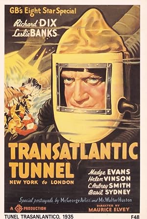 Transatlantic Tunnel Richard Dix Leslie Banks B Movie Postcard