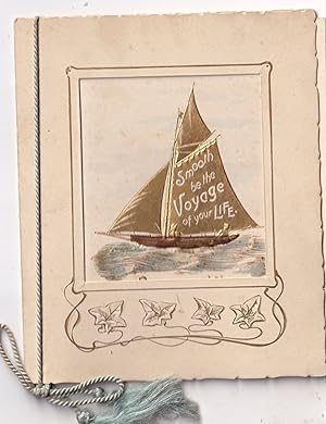 Smooth Be This Is Your Life Voyage Sailing Ship 1905 Antique Greetings Card