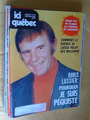Ici Québec. Le Magazine des Québécois, vol 1, no 1, février-mars 1977 au vol. 2 no 15, septembre ...