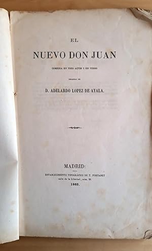 EL NUEVO DON JUAN (Comedia en tres actos y en verso)