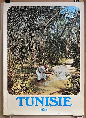 TUNISIE : OASIS, affiche tourisme originale 1973