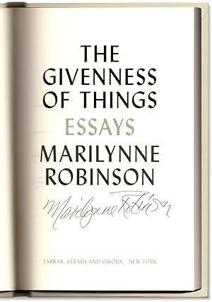 The Givenness of Things: Essays.