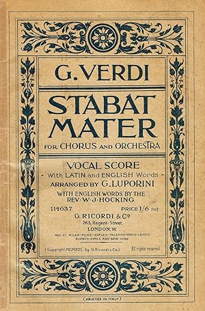 Stabat Mater For Chorus And Orchestra :