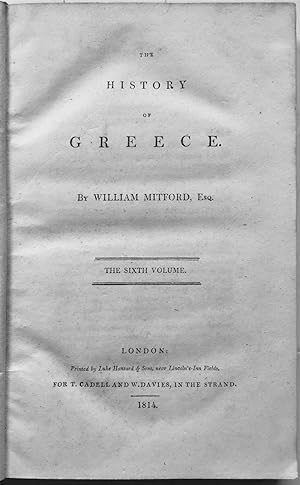History Of Greece 1814 Edition Vol. 6 Only Chapters 25-28