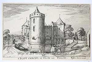 [Original etching/ets] The castle in Abcoude / Het kasteel in Abcoude. Date of publishing print 1...