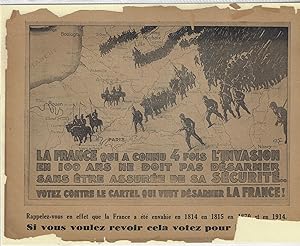 La France qui a connu 4 fois l'invasion en 100 ans ne droit pas desarmer sans entre assuree de sa...