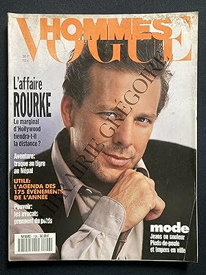 VOGUE HOMMES-N°126-FEVRIER 1990-MICKEY ROURKE