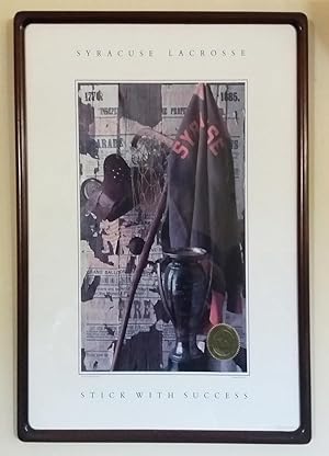 Vintage Framed Syracuse University 'Stick with Success' Lacrosse Poster, 1988, with National Cham...